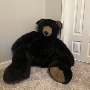 Plush Black and Brown Bear Accent